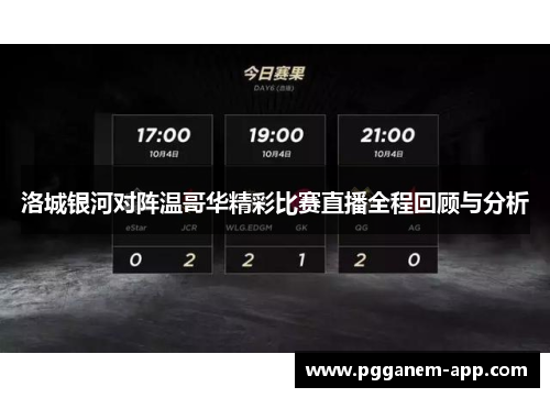 洛城银河对阵温哥华精彩比赛直播全程回顾与分析
